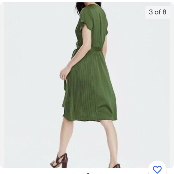 NWT - Banana Republic Black Wrap Pleated Midi Dress - Picture 11 of 11